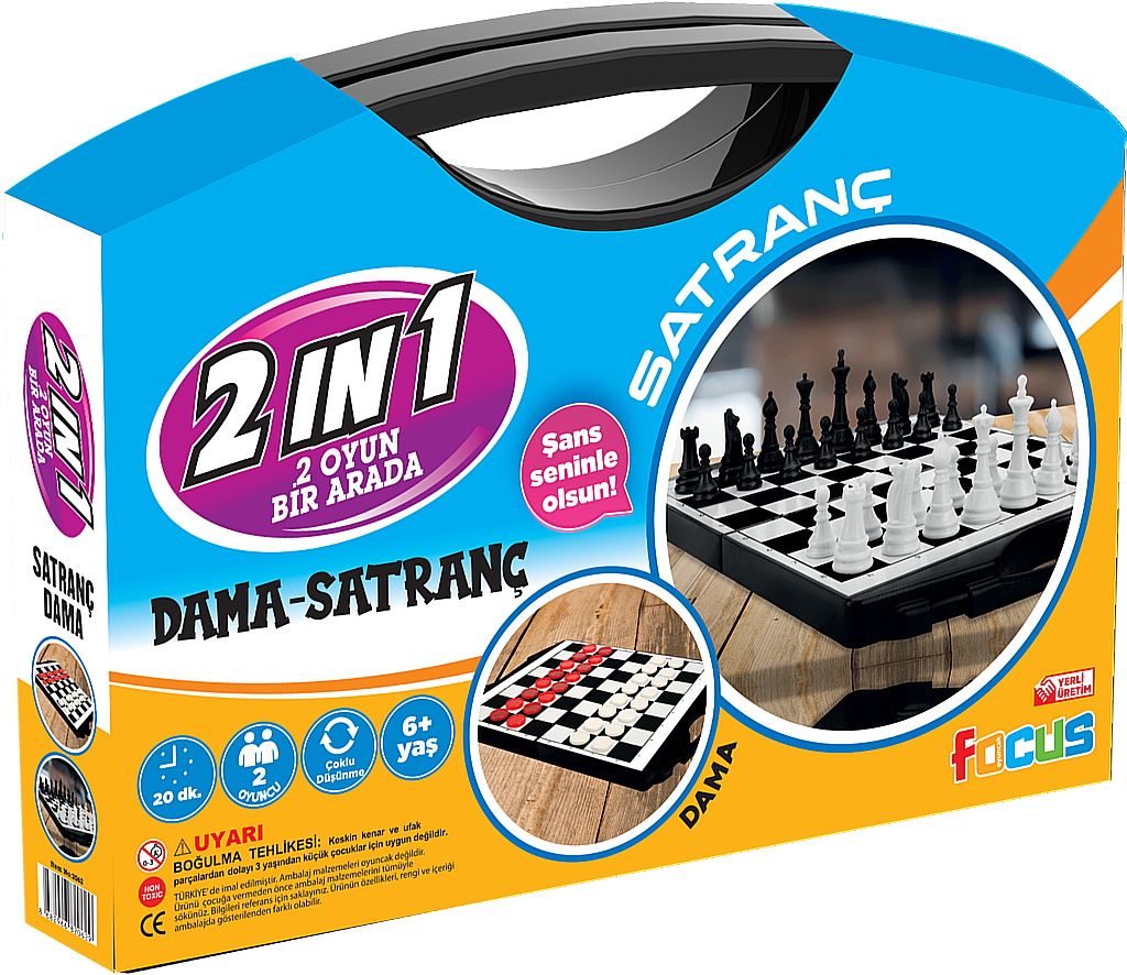 ÇANTALI 2 IN 1 DAMA-SATRANÇ - Zeno Toys - Focus Oyuncak
